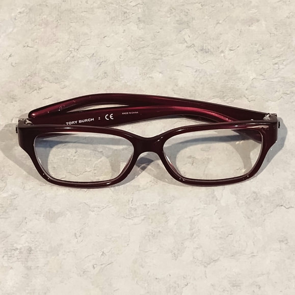 TORY BURCH TY2025 BURGUNDY ACETATE CATS EYE DESIGNER GLASSES 1080 53▪︎14/135 - Picture 6 of 15